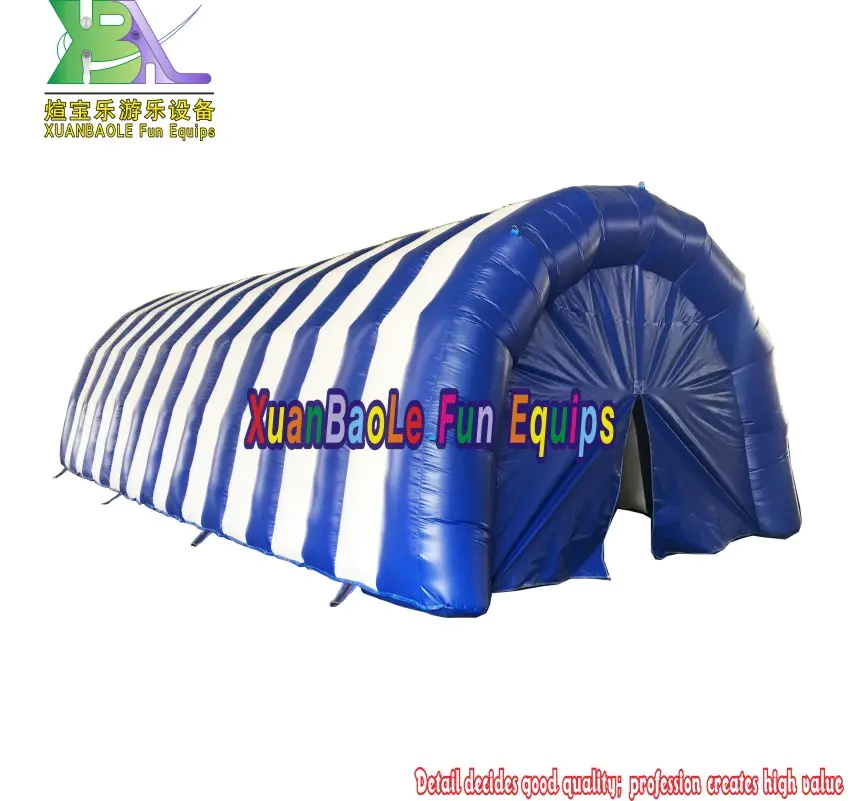 Outdoor music festival decorated inflatable stage, blue&white arch tunnel inflatable tent
