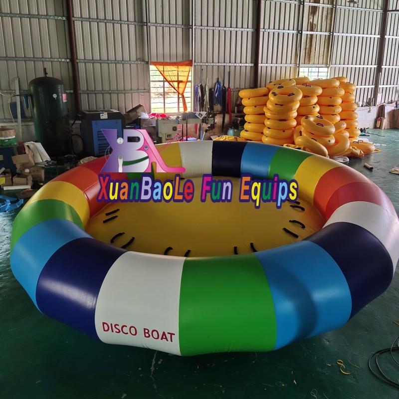Adult Inflatable Flying Water Towable Tube Disco Boat / Inflatable Disco Boat Towable