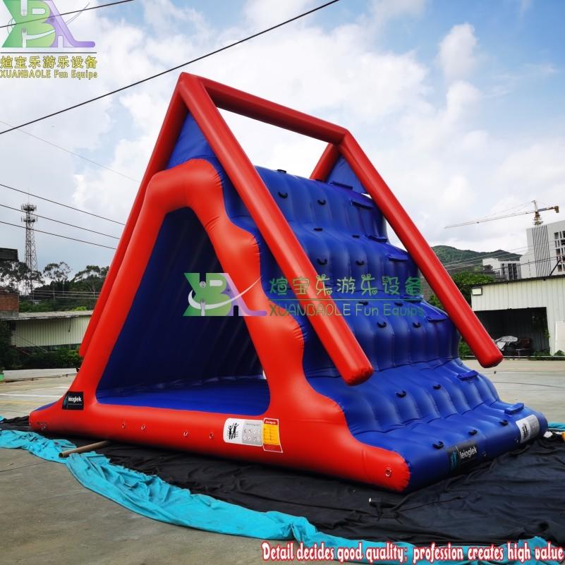 Beach Water Play Equipment Floating Inflatable Triangle Water Slide Climbing Games With Slide Water Sport For Water Park