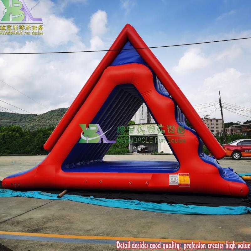 Beach Water Play Equipment Floating Inflatable Triangle Water Slide Climbing Games With Slide Water Sport For Water Park