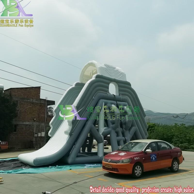 Water Park Crazy Fun Inflatable Floating Water Slide / Aqua Big Slide Water Park Equipment