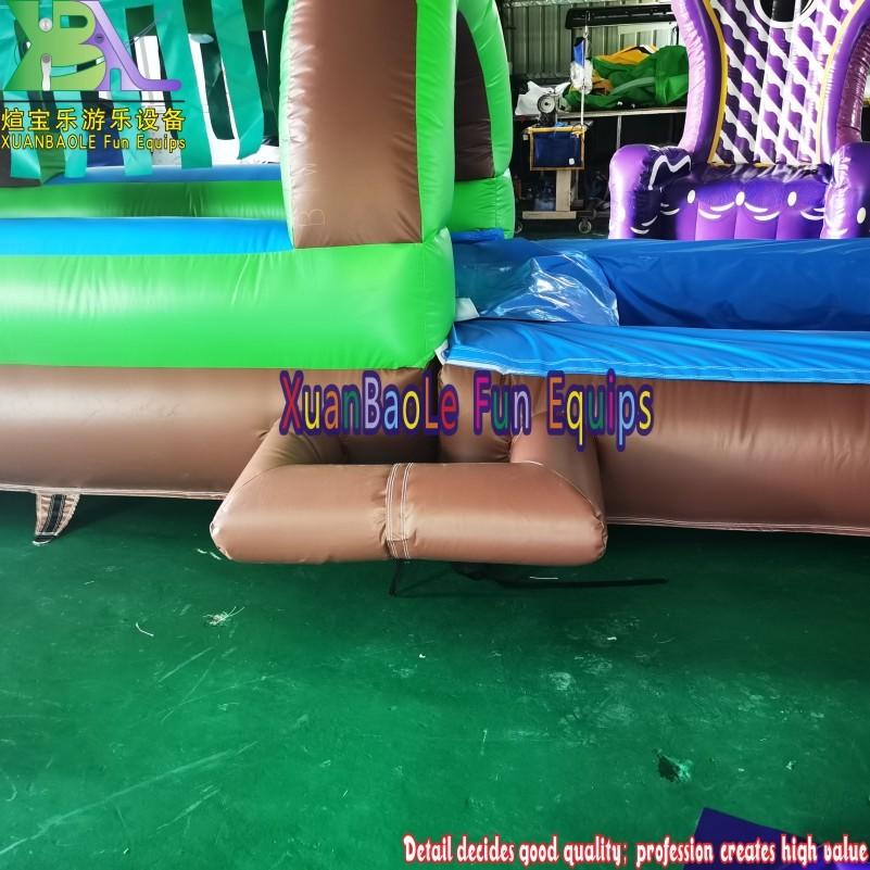 Green Tree Theme PVC inflatable water slide slip n slide Palm tree Beach theme Belly Slide for Summer day