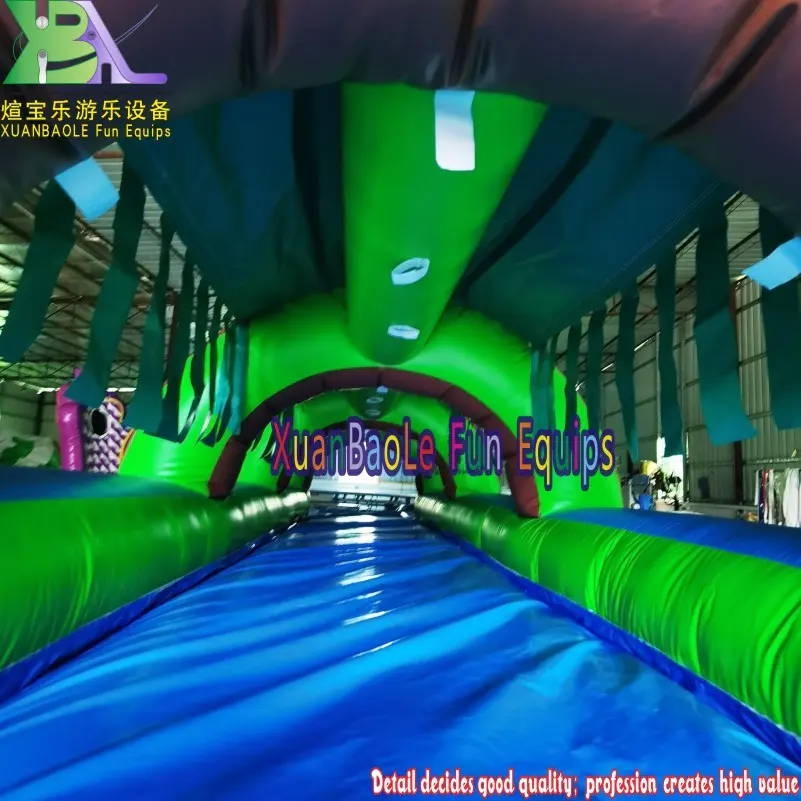 Tropical PVC Inflatable Water Slip N Slide For Event Party Inflatable Slip N Slide With Detachable Pool At End