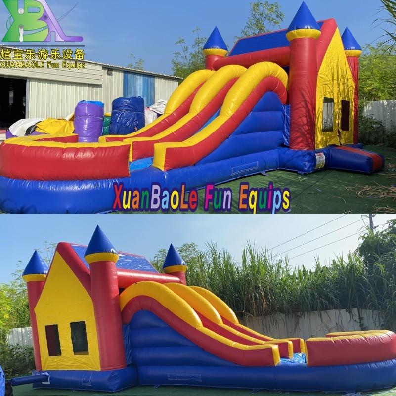 Rush Castle Inflatable Bouncer Air Water Slide Jumping Bouncy Castle Moon Large Bounce House Combo With Pool