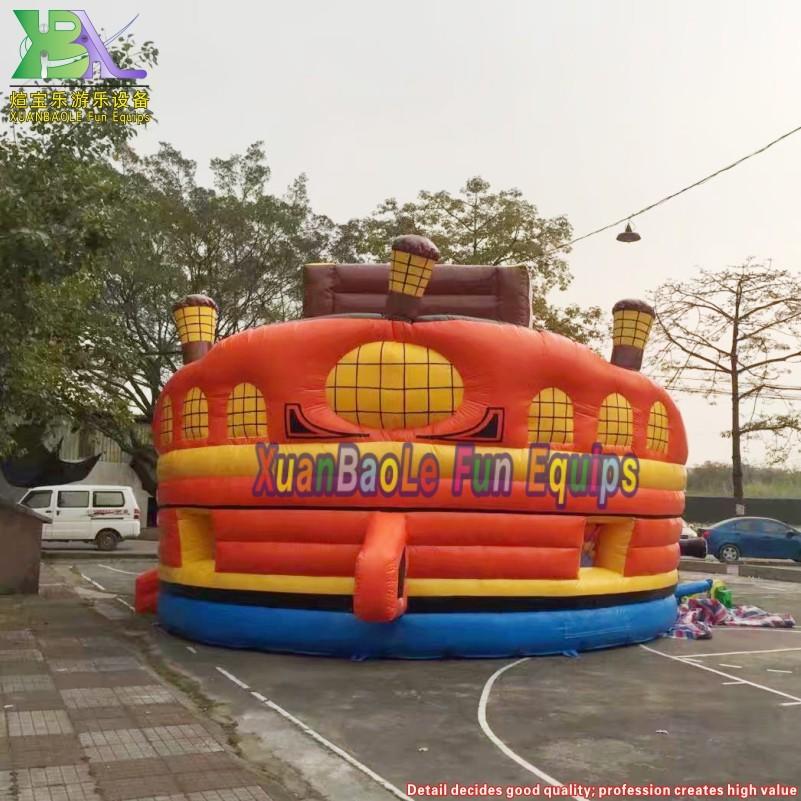 Outdoor Giant Fun City Slides Jumper Inflatable Pirate Ship Inflated Bouncer Slide Amusement park