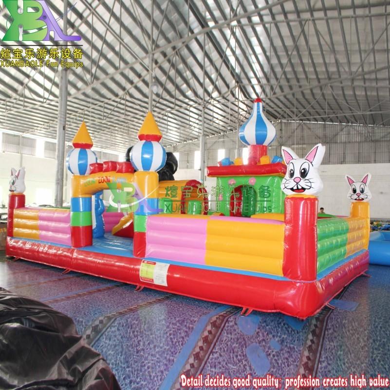 CE outdoor cartoon inflatable amusement park fun city, commercial jumping castle inflatable Equipment