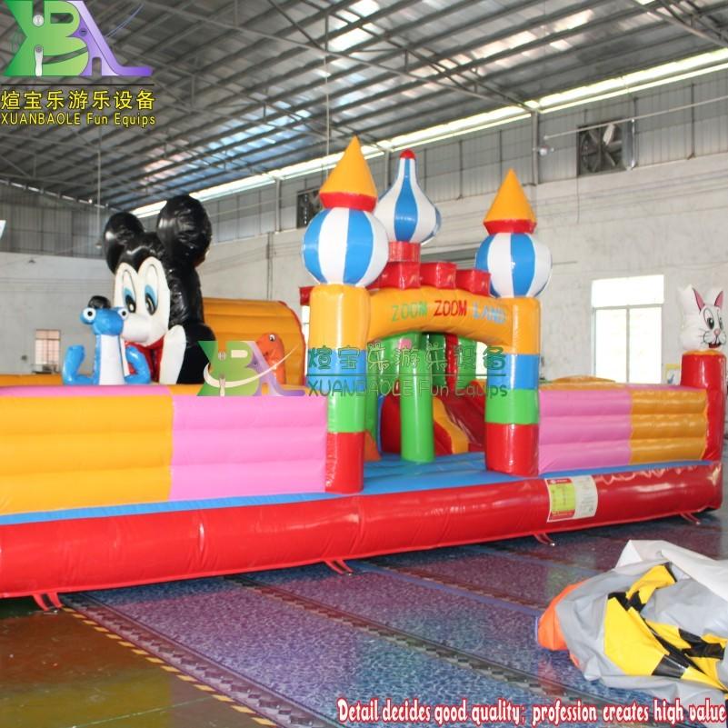 CE outdoor cartoon inflatable amusement park fun city, commercial jumping castle inflatable Equipment