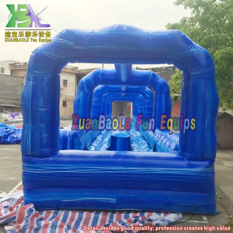 Riptide Double Lane Slip n Slide Tall Inflatable Water slide Huge Commercial Blue Marble Water Slip and Slide