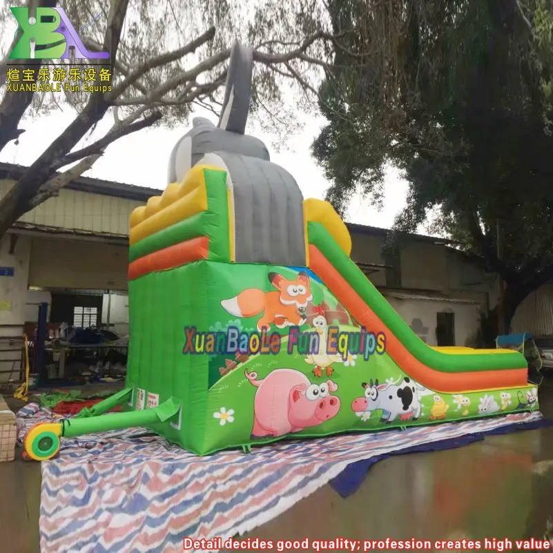 Commercial Lovely Inflatable Slide Kids Safe Outdoor Jumping Rabbit Slides