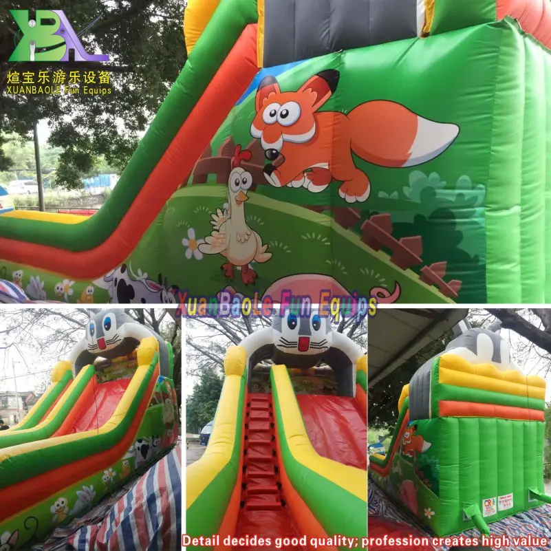 Commercial Lovely Inflatable Slide Kids Safe Outdoor Jumping Rabbit Slides