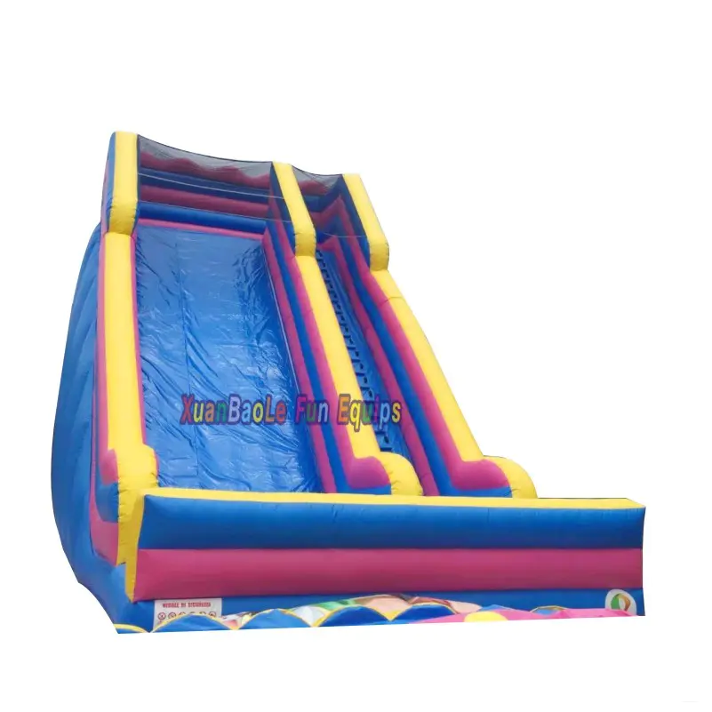 Outdoor Mobile Commercial Blue Inflatable Slide, Exciting Giant Inflatable Dry Slide For Adult
