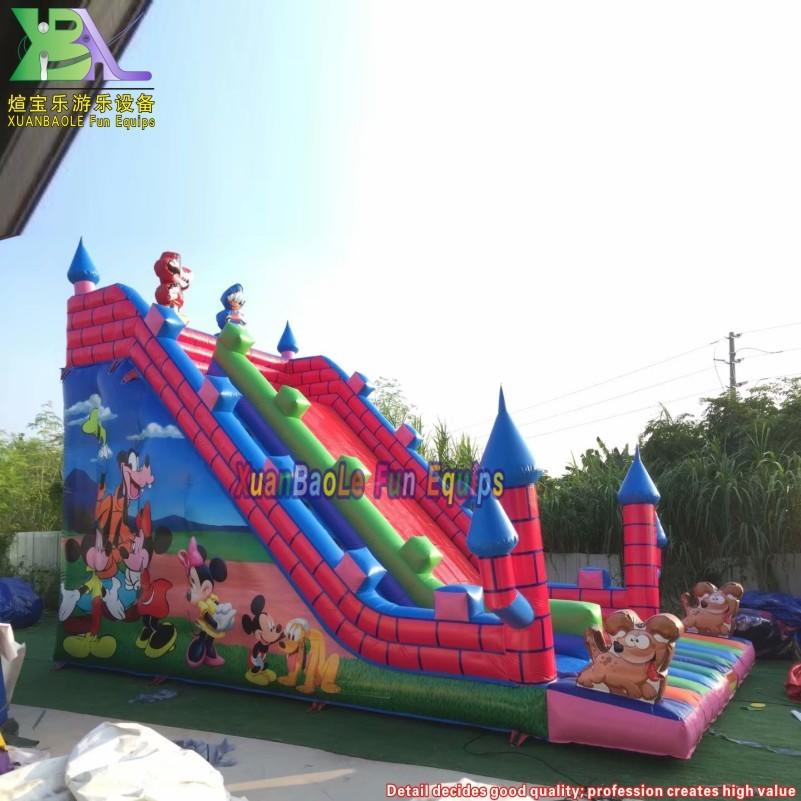 Durable Inflatable Jumping Castle Slide For Kids, Holiday Rental Use Large Bouncing Inflatable Dry Slide
