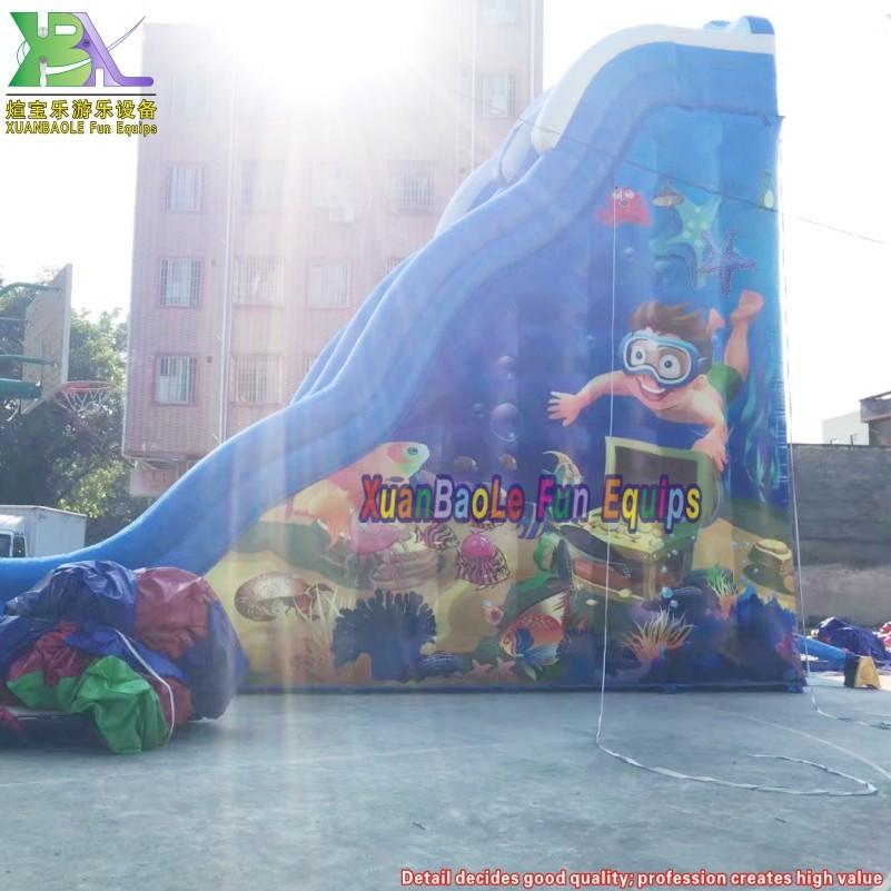 Heavy Duty & Safe Dry Slide Sea World Adventure Inflatable Wave Slide PVC Jumping Bouncer Slide
