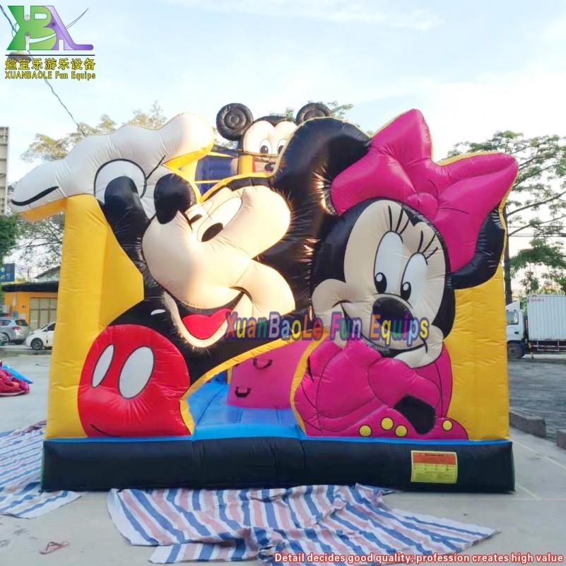 Professional Factory Favorite Micky Mouse Cartoon Inflatable Slide Inflatable Dry Slide For Amusement Park