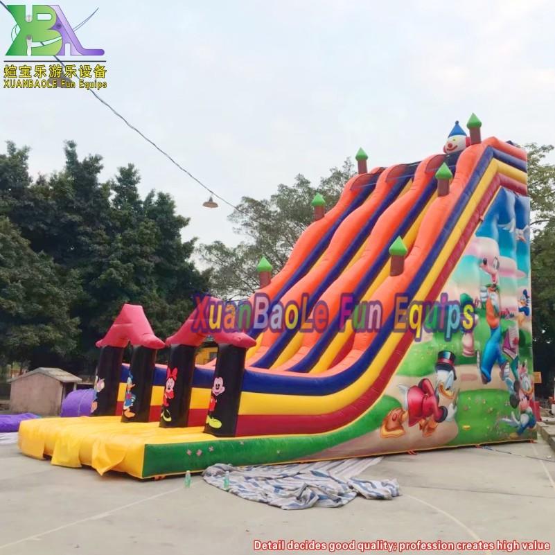Giant Cartoon 12x5x10M Inflatable Clown Slide Double Lanes Dry Slide