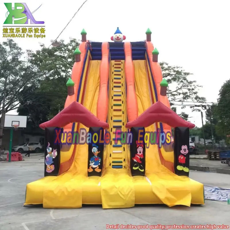 Commercial Inflatable Mickey Mouse&Clown Jumping Castle Slide Large Inflatable Dry Slide