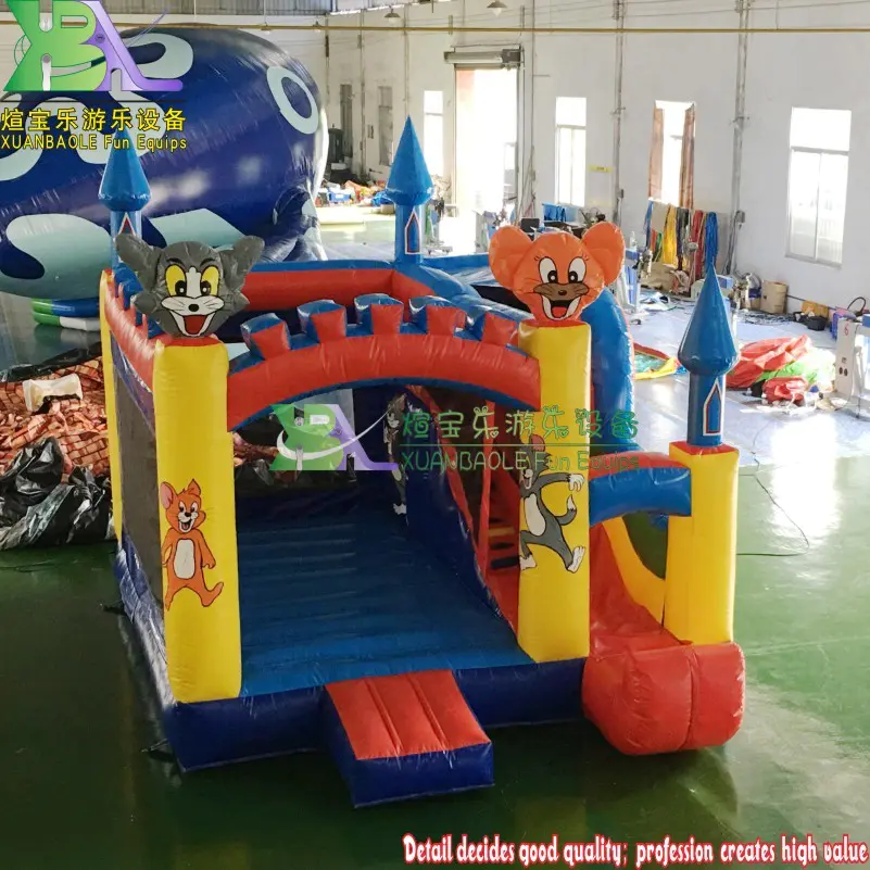 Tom and Jerry inflatable bouncer combo backyard family used inflatable bouncy jumping house with slide