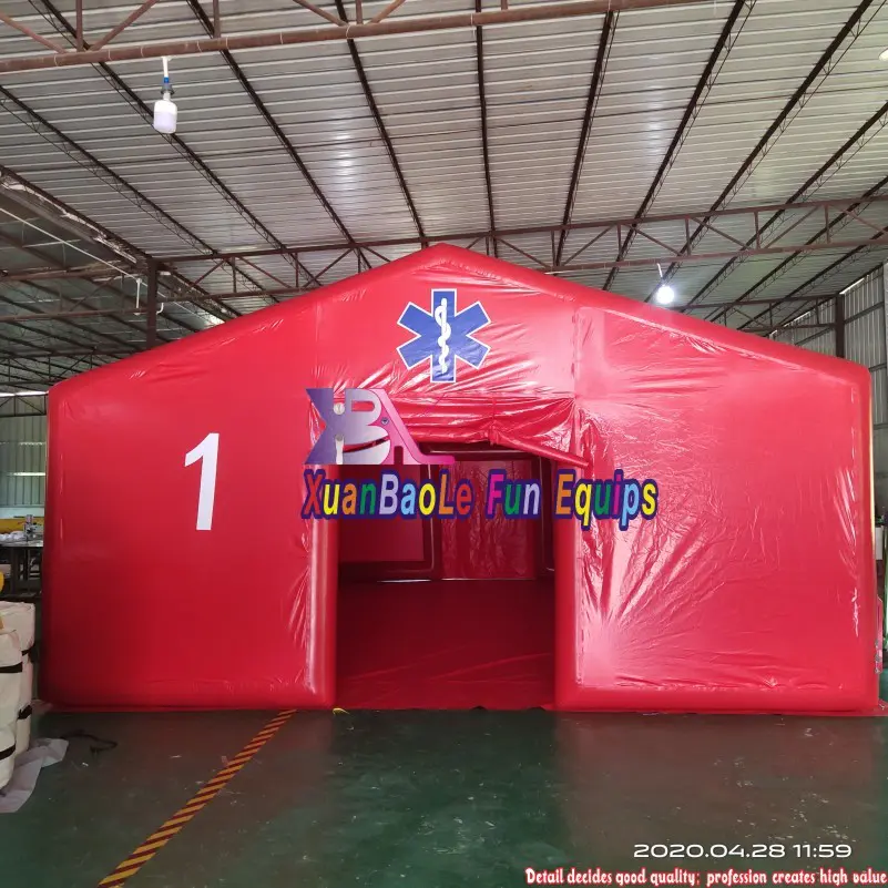 Custom Design Fast Set Pp Multi-functional Red Inflatable Medical Tent For Emergency Hospital Rescue And Shelter Use