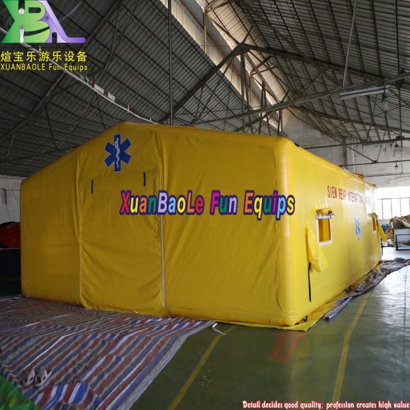 Yellow Color Flame -Retardant Mobile Airtight Inflatable Emergency Tent For First Aid