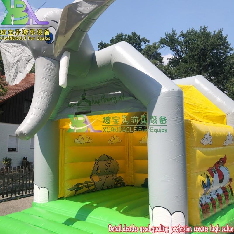 Party Yard Inflatable Elephant Bounce Castle House Export Quality Events Use CE Certificated Air Jumping Trampoline