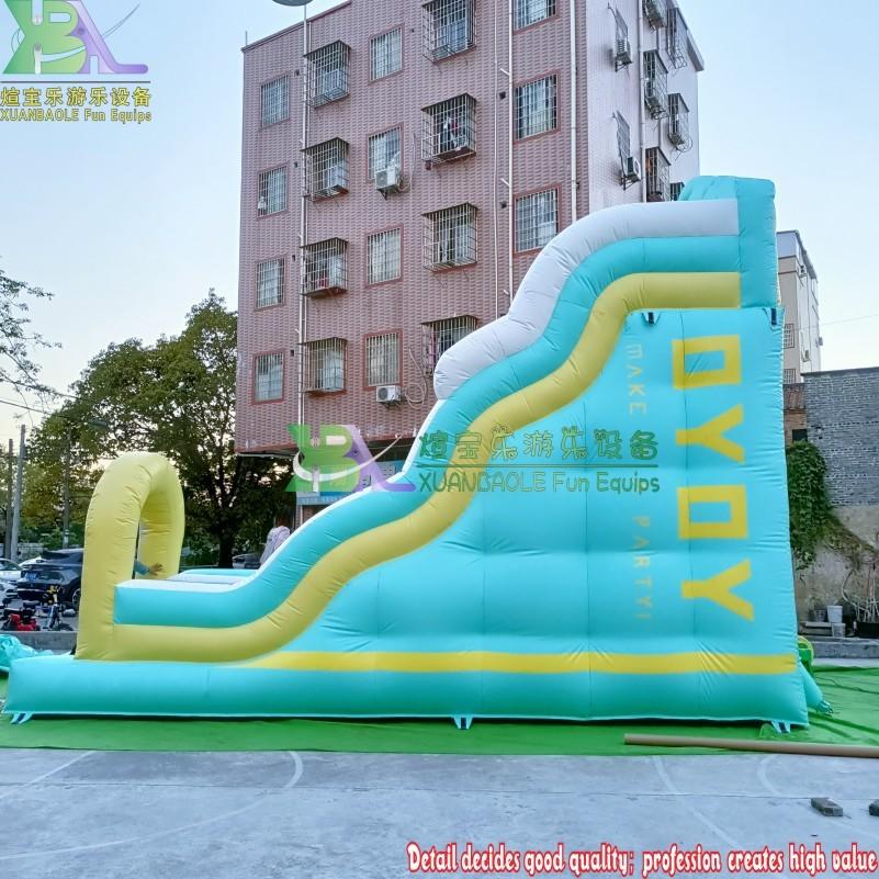 Blue Macarons Inflatable Slide For Wedding Party, Dubai Commercial Grade Blow Up Super Bounce Castle Slide
