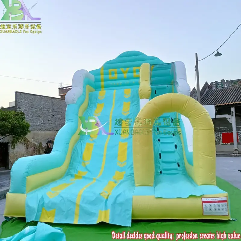 Blue Macarons Inflatable Slide For Wedding Party, Dubai Commercial Grade Blow Up Super Bounce Castle Slide