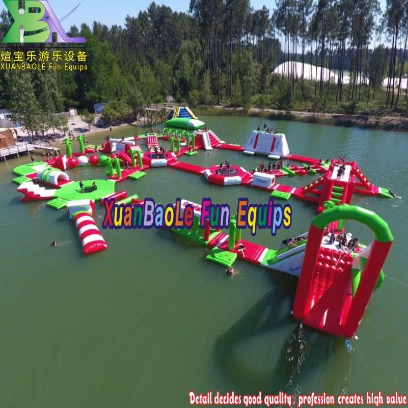 165 Capacity New Floating Inflatable Water Park, Giant Outdoor Inflatable Water Obstacle Airtight Water Games With CE UL SGS