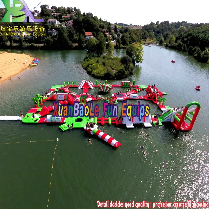 165 Capacity New Floating Inflatable Water Park, Giant Outdoor Inflatable Water Obstacle Airtight Water Games With CE UL SGS