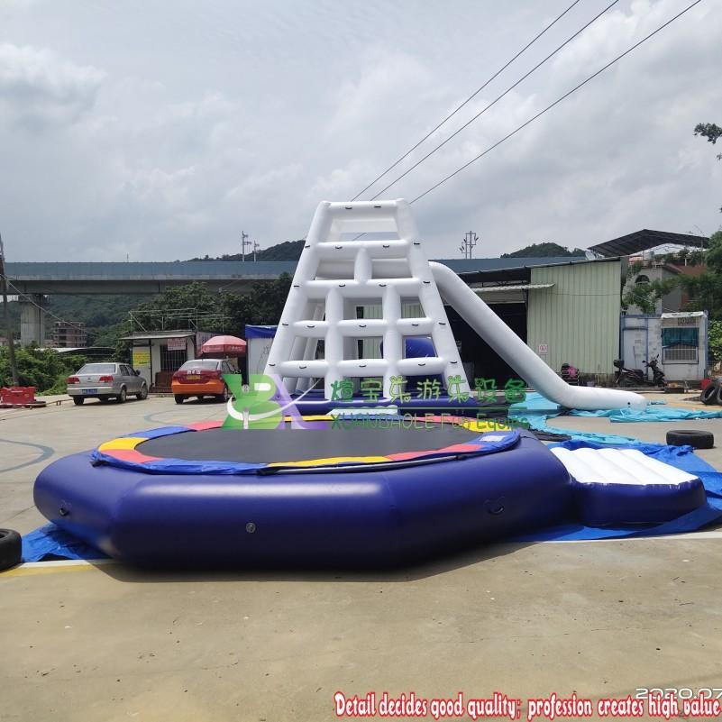 Commercial Grade 0.9mm PVC Tarps Inflatable Water Trampoline With Catapult Blob Aqua Slide For Adults And Kids