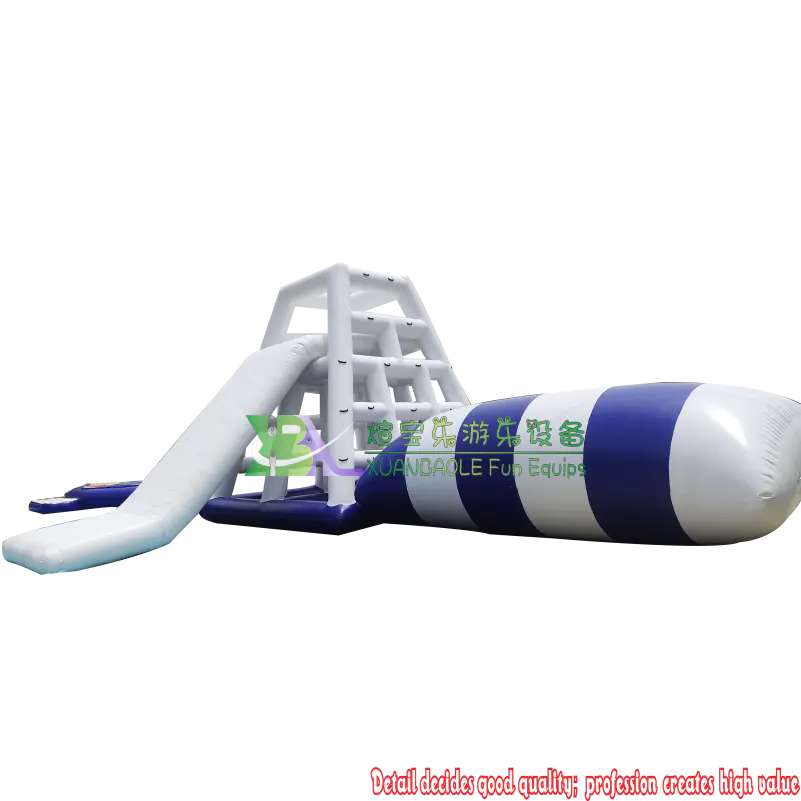 Inflatable Aqua Combo Water Game Set Inflatable Water Trampoline Slide With Blob