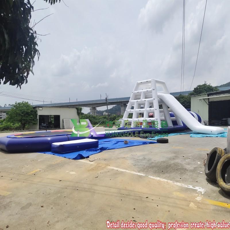 Commercial Grade 0.9mm PVC Tarps Inflatable Water Trampoline With Catapult Blob Aqua Slide For Adults And Kids