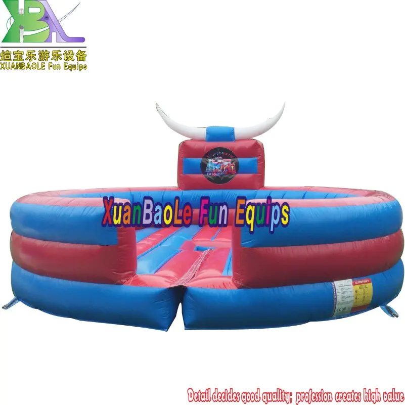 Outdoor Interactive Sport Game 5m Dia Inflatable Rodeo Bull Ride, Inflatable Bullfighting Machine For Entertainment Trampoline Park