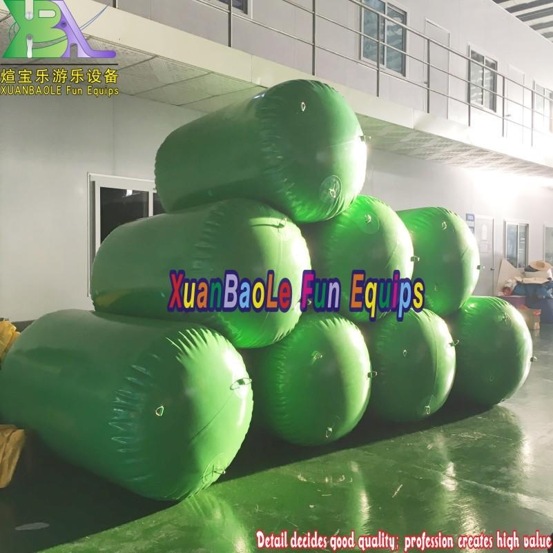 Light Green Inflatable Cylinder Buoy, Inflatable Swim Buoy For Water Sport Game