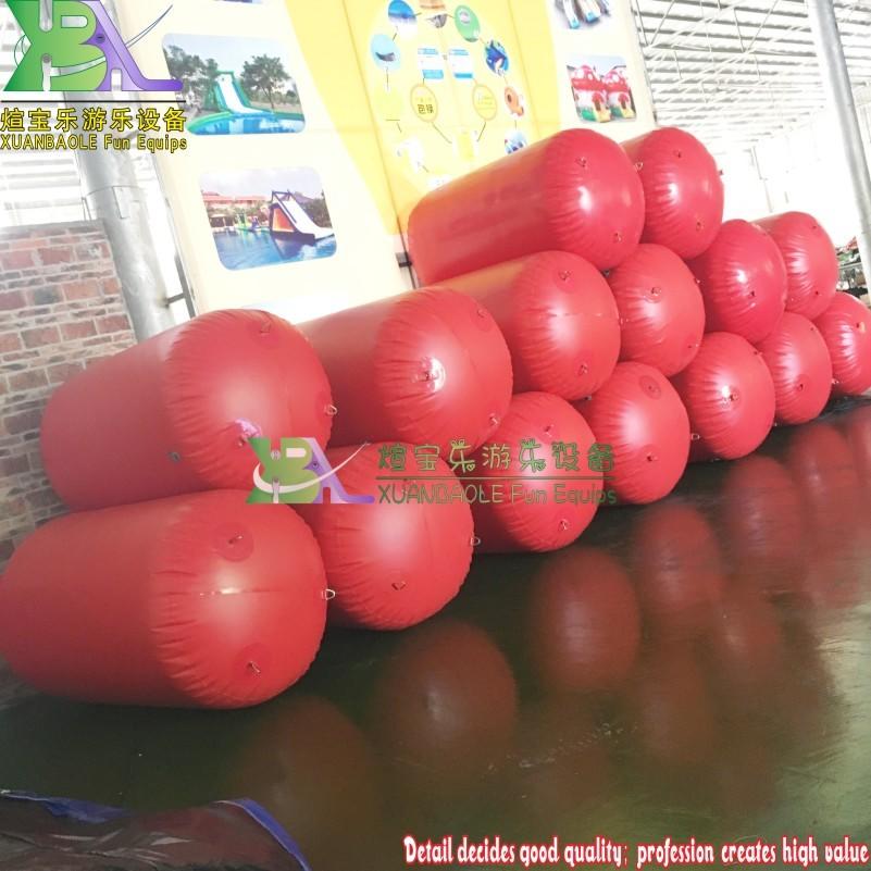Red Cylinder Inflatable Marker Buoy, Advertising Lake Swim Area Buoys