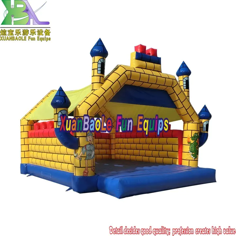 Kids Or Adults Bouncy Castle, Yellow Knight Inflatable Bounce Jumping Castle For Party Entertainment