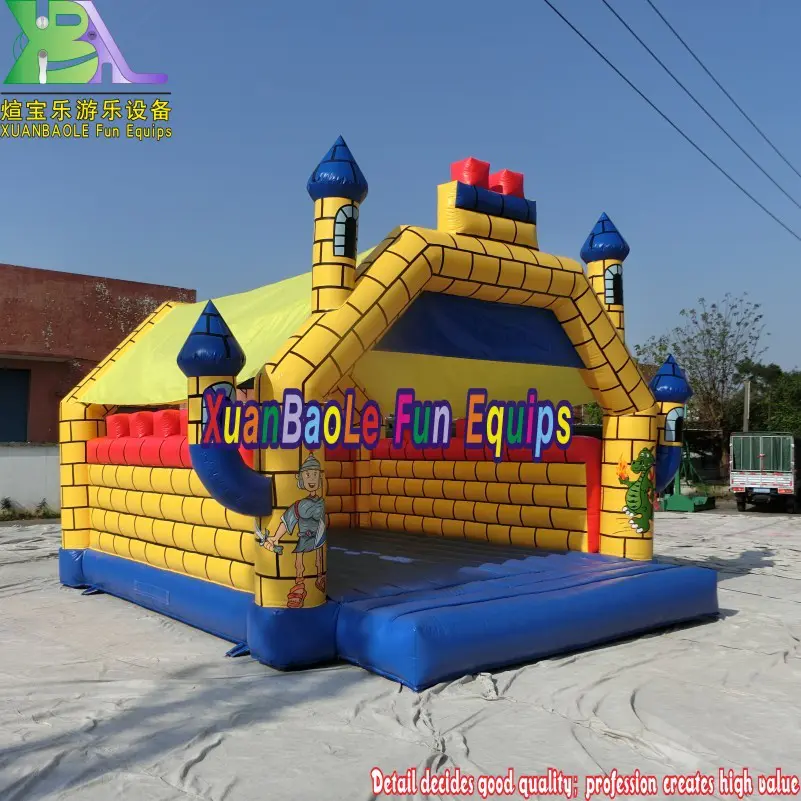 Kids Or Adults Bouncy Castle, Yellow Knight Inflatable Bounce Jumping Castle For Party Entertainment