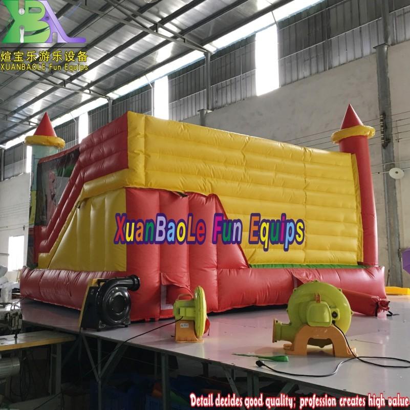 Kids Spongebob Jumping Castle Bounce House Inflatable Bouncer Combo, Indoor Bouncy Slide With Moon Bounce
