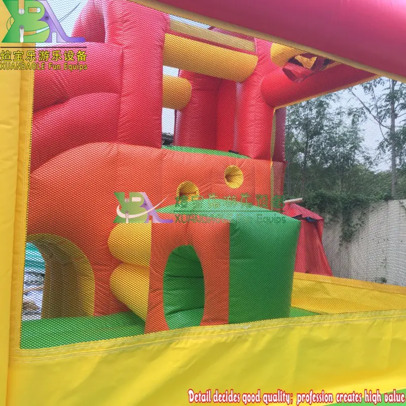 Mini Backyard PVC Inflatable Toys Functional Bounce House With Twist Slide Jumping Castle For Kids Special Offer