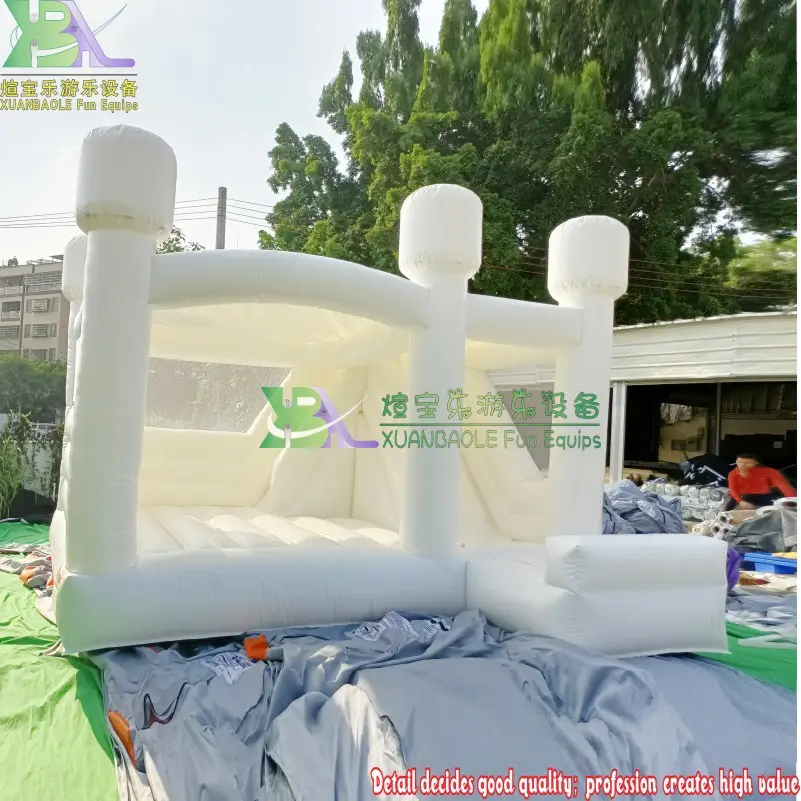 Commercial New Inflatable Wedding Jumper Bouncer Castle / White Jumping Bed / Bouncy Bounce House