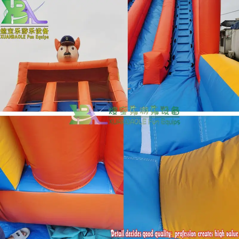 Kids Dog Cartoon Inflatable Slide Residential Jumper Slide Trampoline For Fun