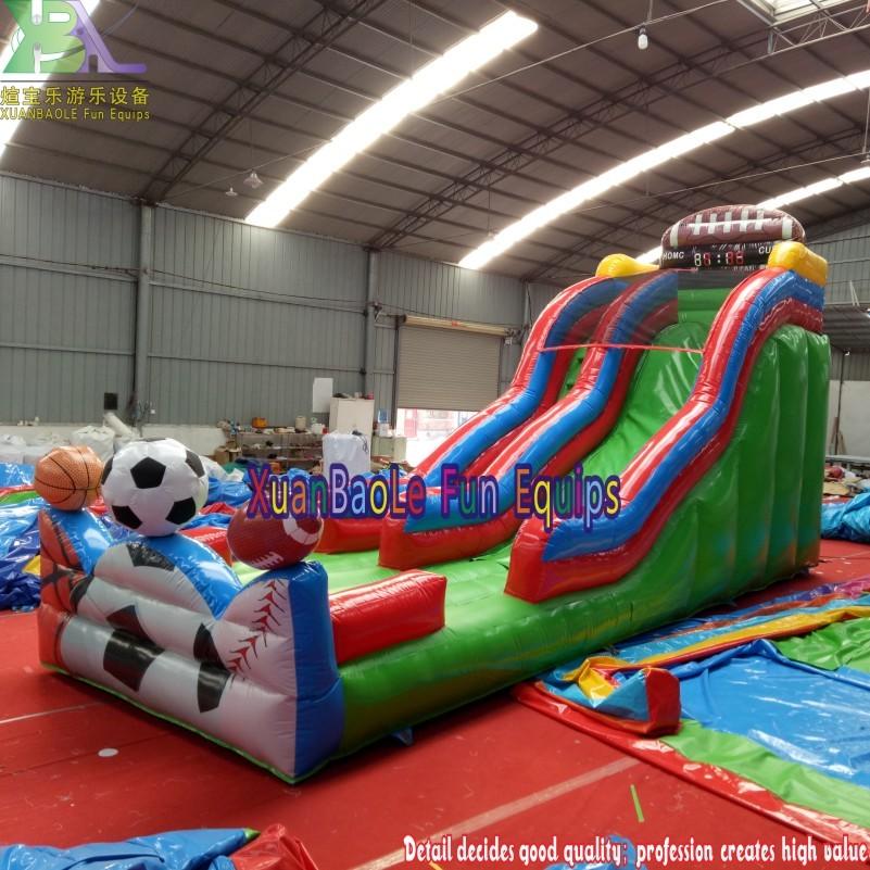 Football Sport Inflatable Sport Slide, Soccer Inflatable Bouncer Slide