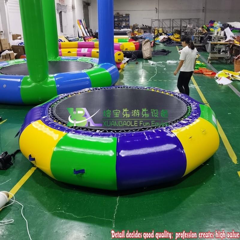 Water Sport Events Inflatable Water Trampoline w/Slide Jump Bouncing Floating Island Lake Raft