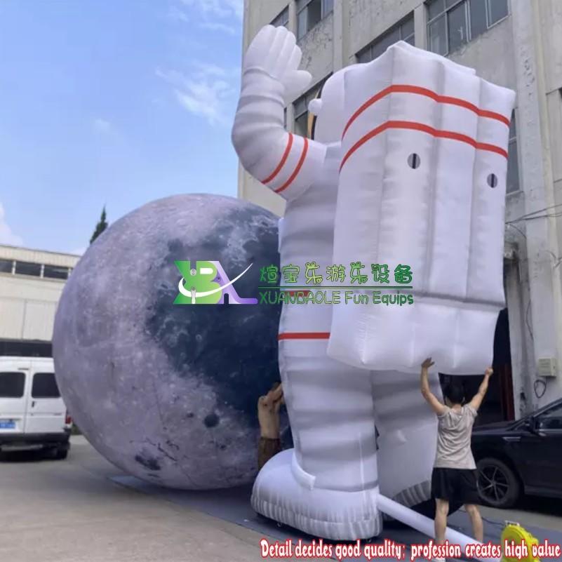 Big Decorating Inflatable Astronaut With The Earth Balloon For Advertising