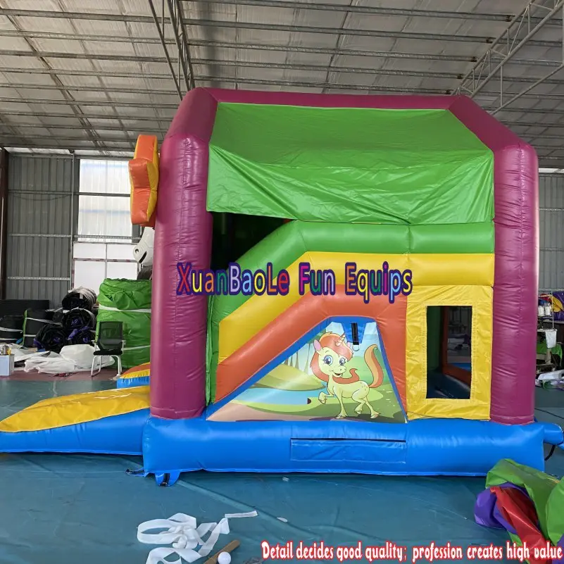 Unicorn Magic Inflatable Combo/ Unicorn Bouncer Jumping Bouncy Castles With Slide