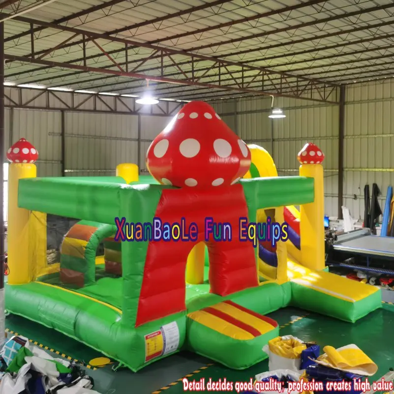 Mushroom Shape Designed Jumping Castle Bounce House Outdoor Commercial Inflatable Bouncy Castle Combo Toddler