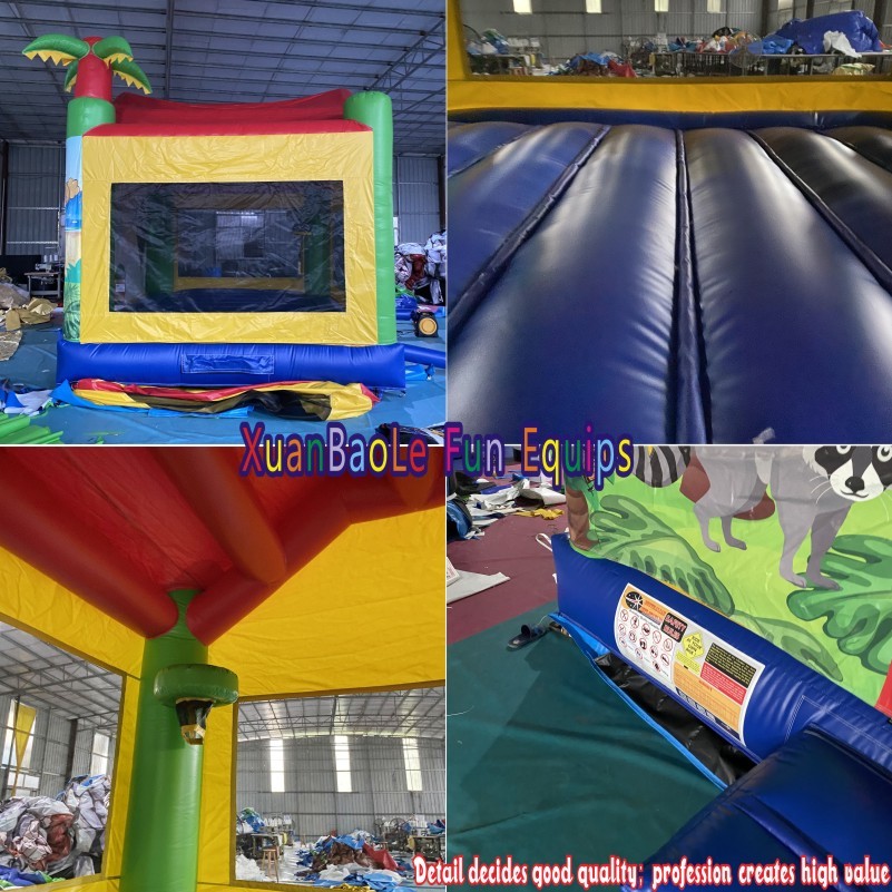 Tropical Island Bounce House, Commercial moonwalk inflatable bouncer with air blower