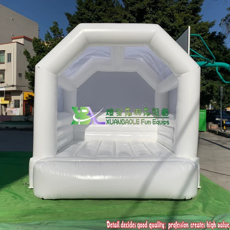 Outdoor Toddler White Wedding Bouncer House Inflatable Jumping Bouncy Castle