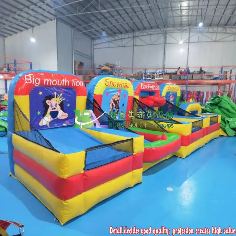 4-in-1 Sports Adult Carnival Connect A Row Inflatable Carnival Games, Interactive Inflatable Sports Game