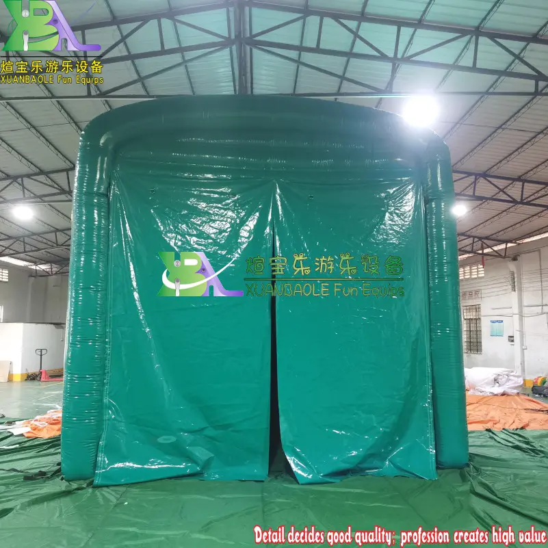 Dark Green inflatable storage tent, large durable airtight arch tunnel tent