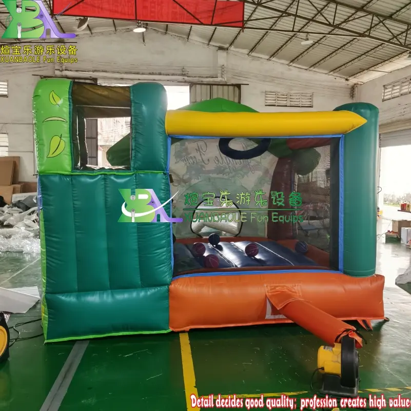 Manufacturing high quality indoor small inflatable jungle slide inflatable bounce house combo